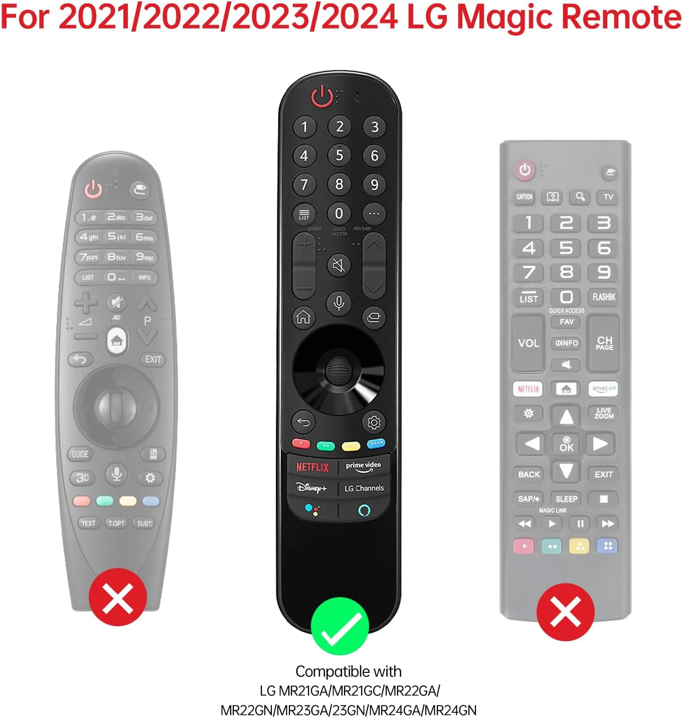 Silicone LG MR22GN Remote Case Compatible with LG MR21GA/MR23GN MR22GA OLED Smart TV Magic Remote,Shockproof Protective Cover for LG Magic Remote 2022/2023,Anti-Lost with Loop