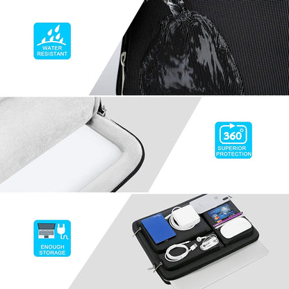 360° Protective Laptop Sleeve Case for 13 Inch New Macbook Air M4 A3240 2025, M3 A3113, M2 A2681, M1 A2337 | 13" Macbook Pro M2/M1 A2338 A2251 | 13" Ipad Air M3 / Ipad Pro M4 Computer Bag, Black