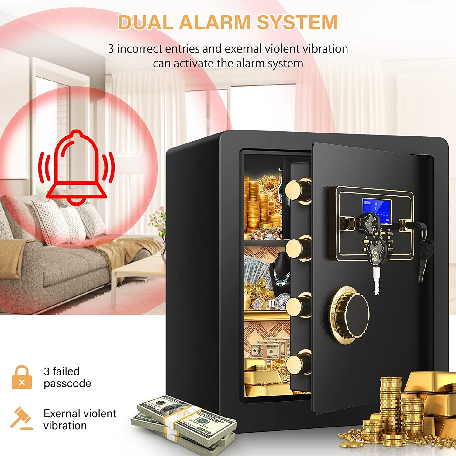 2.2 Cubic Drop Slot Safes for Money Jewelry