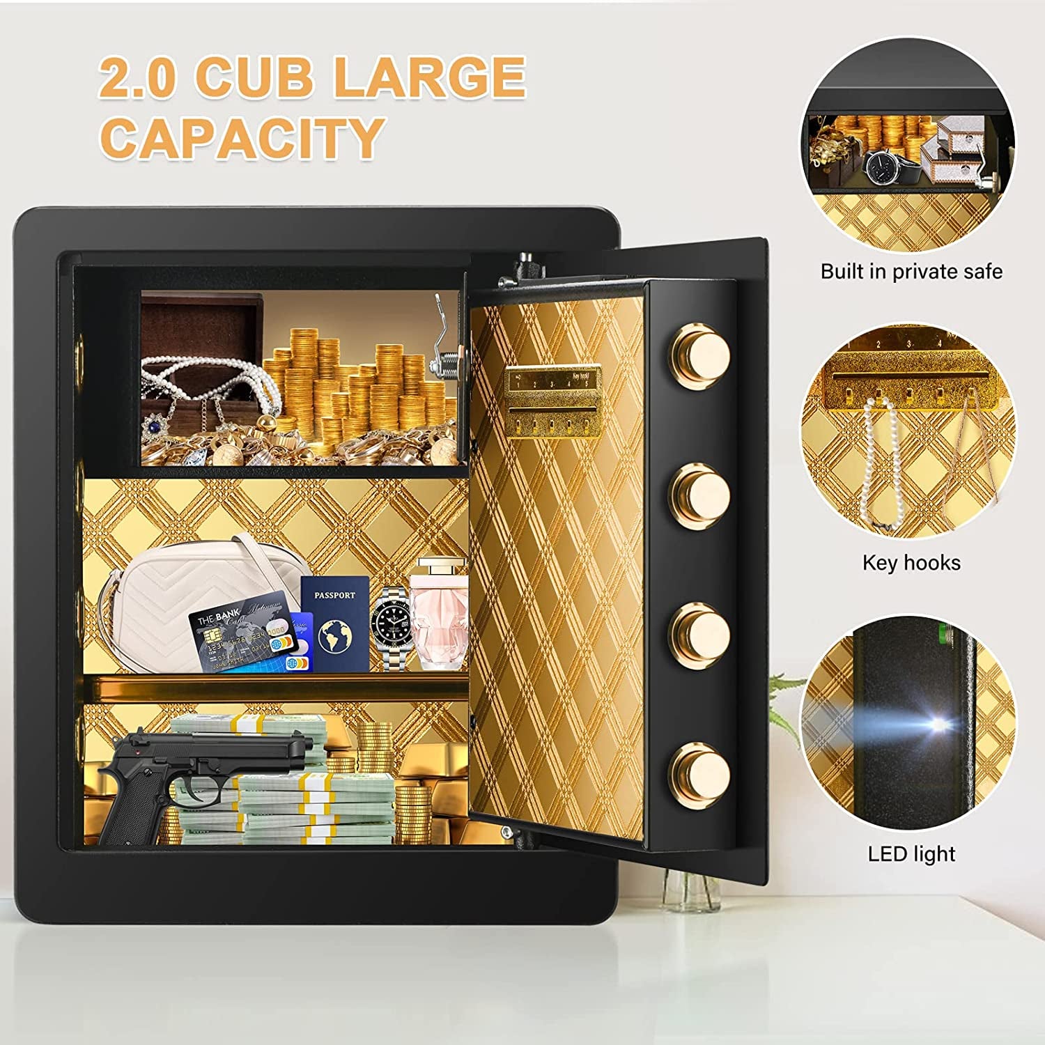 2.2 Cubic Drop Slot Safes for Money Jewelry