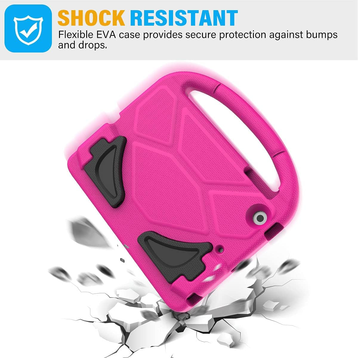 Kids Case for Ipad Mini 1/2/3 (7.9"), Built-In Screen Protector Durable Shockproof Protective Cover with Handle Stand for 7.9 Inch Apple Ipad Mini 1St/2Nd/3Rd Generation, Pink