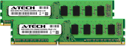 RAM 16GB Kit (2X8Gb) DDR3 1333 Mhz PC3-10600 DIMM - Desktop Computer Memory - CL9 2Rx8 1.5V 240-Pin UDIMM Non-Ecc Unbuffered Upgrade Modules