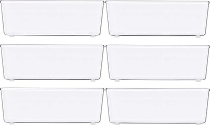 Clear Drawer Organizer for Office Bin Desk Storage, 3.25"X 6.25", 6 Packs