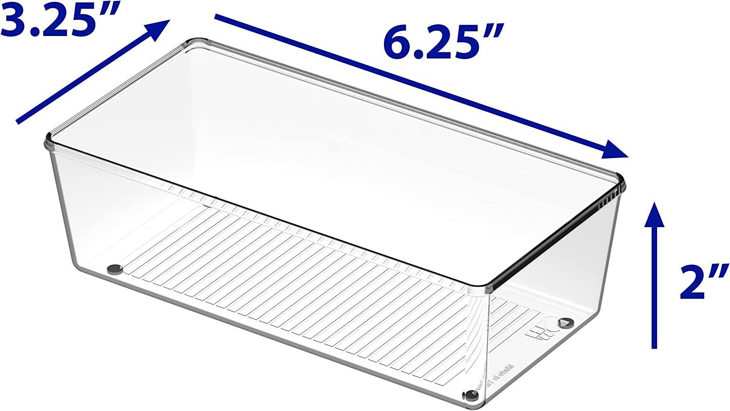 Clear Drawer Organizer for Office Bin Desk Storage, 3.25"X 6.25", 6 Packs